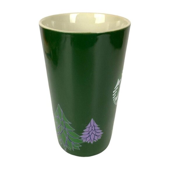 Starbucks Green Christmas Tree Holiday Coffee Mug 16 Oz Ceramic Mermaid Logo - Picture 4 of 6